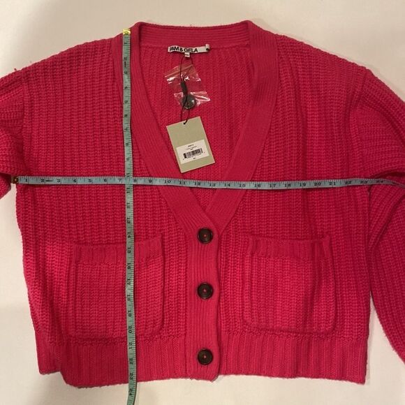 Pam and Gela Boxy Oversized Pink Cardigan Size M/L - Picture 5 of 7